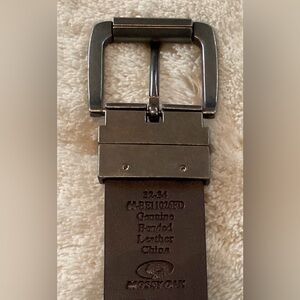 Mossy Oak Dark Brown Bonded Leather Belt with Metallic Buckle Men’s Size 32-34